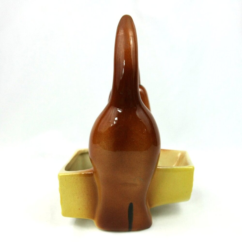 Vintage Dachshund Weiner Dog Ceramic Valet Trinket Dish Caddy Planter Doxie MCM - Picture 5 of 9